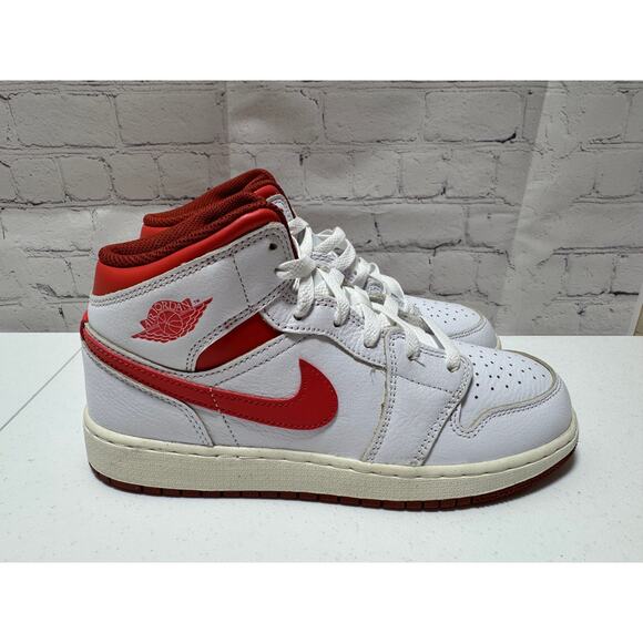 Nike Other - Nike Air Jordan 1 Mid SE GS White Red Sail Youth 6Y NIB